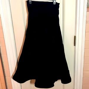 Black strapless rich velvet dress